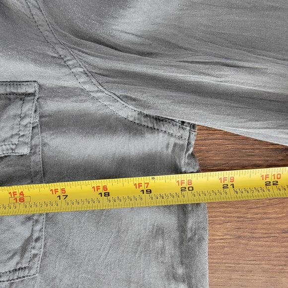 Calvin Klein Gray Button Modal Top Sz M (see measurements) Office Career Preppy - Picture 6 of 10